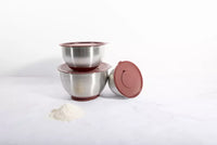 Ensemble de 3 bols mélangeurs avec ventouse et couvervle en PET