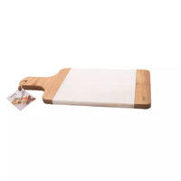 Marble & acacia wood serving board 38x18cm