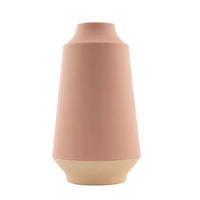 Bamboo fiber vase blush pink and off-white ø 15.1cm H 26.5cm