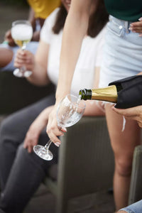 Set van champagnestop en wijnkoeler