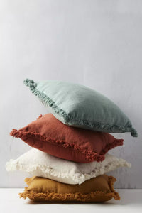 Coussin décoratif en 100% coton recyclé blanc