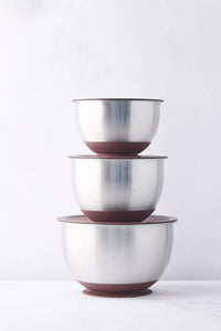 Set van 3 mengkommen met zuignap en PET deksel