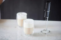 Set cappuccino avec 2 verres à double paroi 250ml, mousseur à lait et pochoir