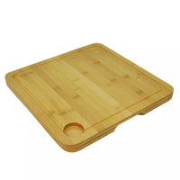 Bamboo cutting board with groove dishwasher safe 35x35x2.5cm FSC®