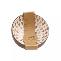 Coconut bowl with mother of pearl drops natural