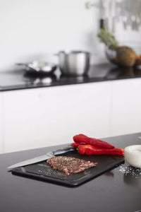 Snijplank uit houtvezel met sapgeul zwart 44x32.5cm FSC®